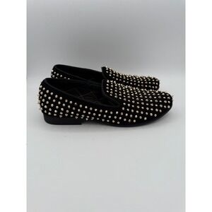 Robert Graham Mens Studded Loafers Black Leather Upper Rubber Outsole Size 9M